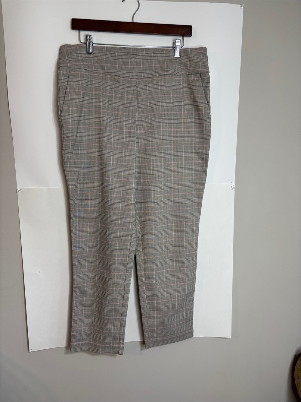 Classic S.C.&CO. Dress Pant Subtle Pink Windowpane Pockets Work Office Size 16